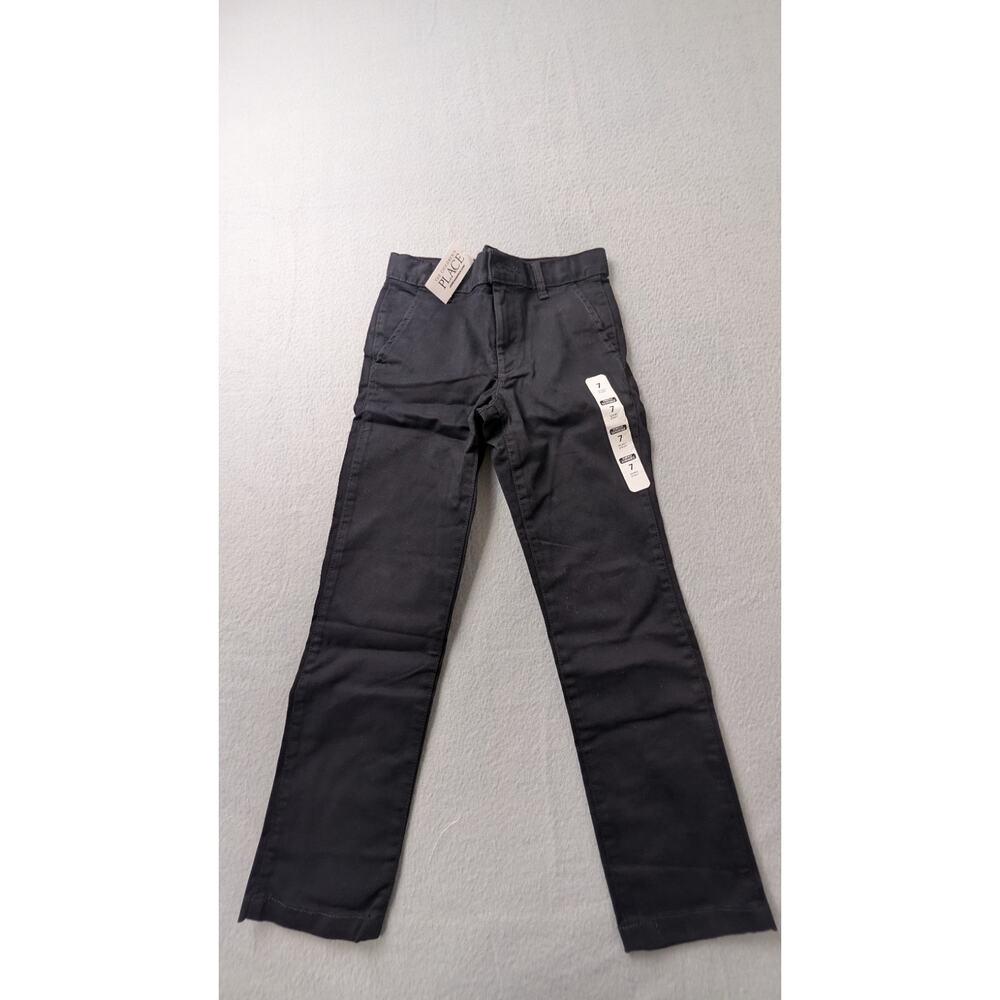 The Children's Place Boys Uniform Stretch Skinny Chino Pants Black Size 7